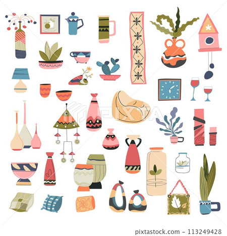 Home interior design, furnishing and decoration 113249428