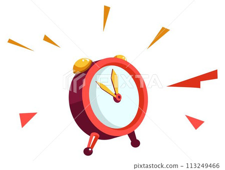 Clock or ringing alarm, deadline or rush vector Clock or ringing alarm, deadline or rush vector 113249466