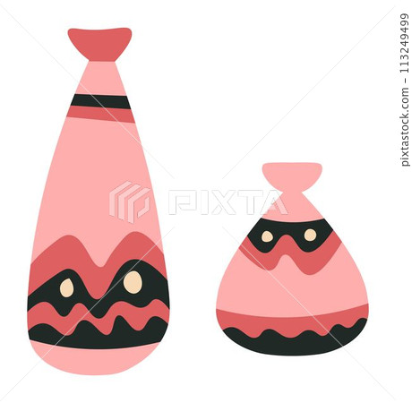 Handmade pottery, vase or cups with ornaments Handmade pottery, vase or cups with ornaments 113249499