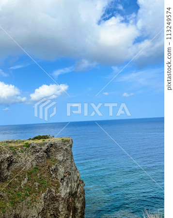 Beautiful sea seen from the cliffs of Okinawa Beautiful sea seen from the cliffs of Okinawa 113249574