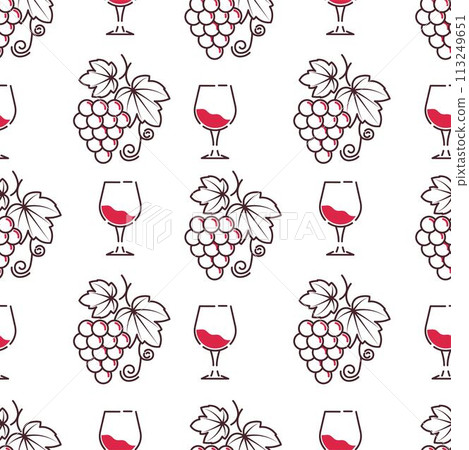 Winery and wine tasting degustation pattern vector Winery and wine tasting degustation pattern vector 113249651