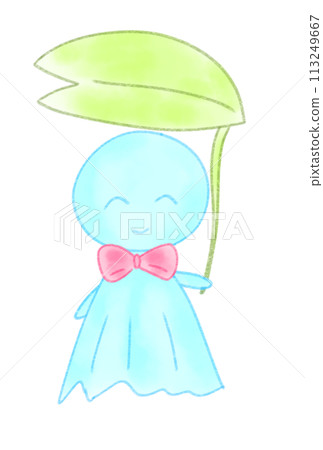 Teruteru monk holding a leafy umbrella 113249667