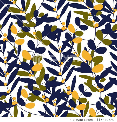 Floral seamless pattern with autumn branches leaf Floral seamless pattern with autumn branches leaf 113249720