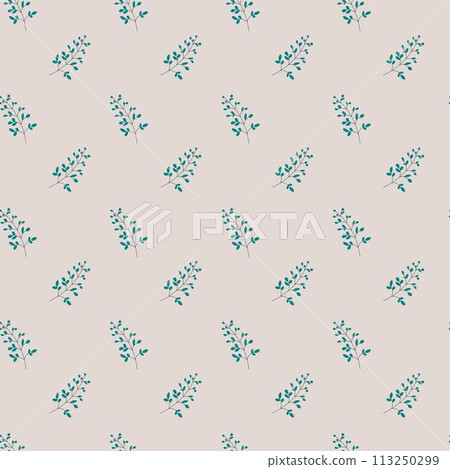 Feminine print of foliage and spring branches 113250299