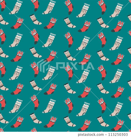 Knitted socks and knitwear, xmas and new year 113250303