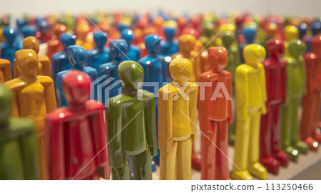 Beyond borders: gender marketing. Exhibition of wooden multi-colored tin soldiers 113250466