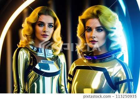 futuristic glittery suits 113250935
