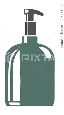 Shampoo or soap in bottle, cosmetics and hygiene 113251242