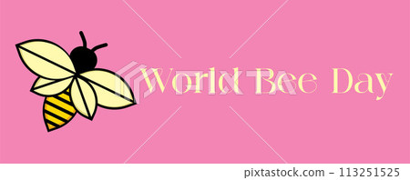 Vector image of a bee on a pink background. 113251525