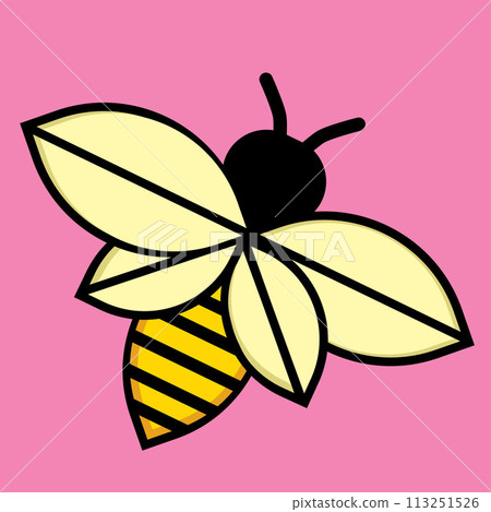 Vector image of a bee on a pink blue background 113251526