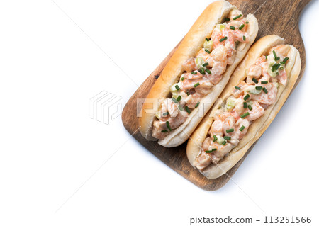 Lobster roll isolated on white background Lobster roll isolated on white background 113251566