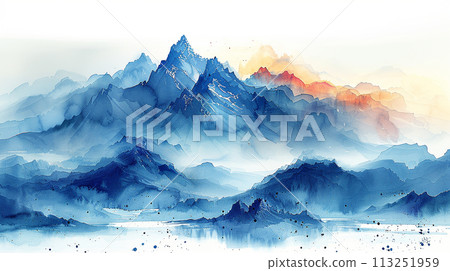 Watercolor illustration of China 113251959
