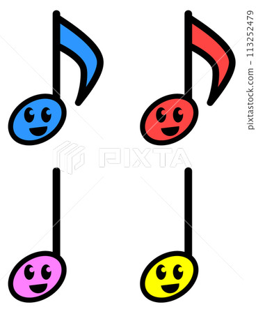 Colorful quarter and eighth note illustrations 113252479