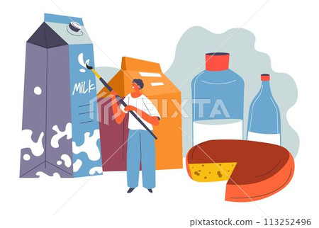 Design of product packages, milk cheese product Design of product packages, milk cheese product 113252496