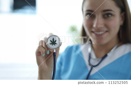 Therapist at workplace in hospital 113252505