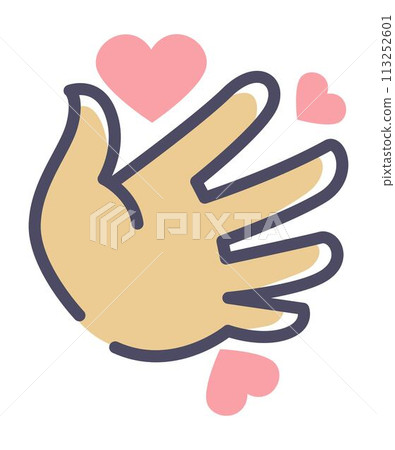 Palm with hearts, charity and kindness volunteer Palm with hearts, charity and kindness volunteer 113252601