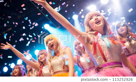 Female idol group performing on stage 113252926