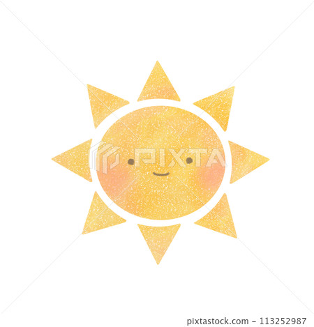 太陽與一張可愛的臉的插圖 113252987