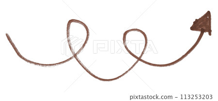 Brown arrow isolated on white background. 113253203