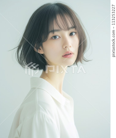 女模特兒短髮“AI生成圖像” 女模特兒短髮“AI生成圖像” 113253227