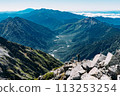 登山客從前穗高嶽山頂附近俯瞰上高地 113253254