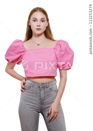 woman in blouse 113253274