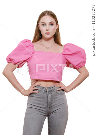 woman in blouse woman in blouse 113253275