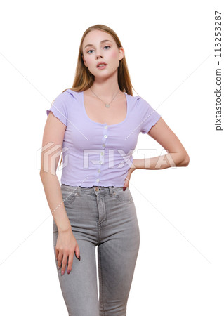 woman in blouse woman in blouse 113253287