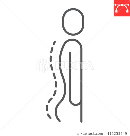 Lumbar lordosis line icon Lumbar lordosis line icon 113253349