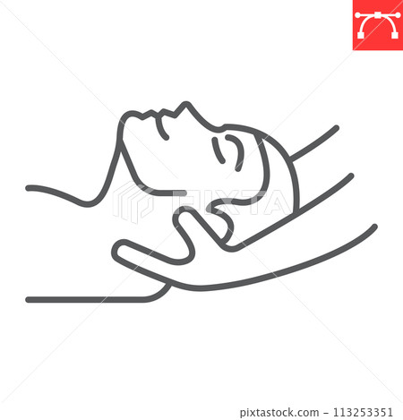 Neck massage line icon 113253351