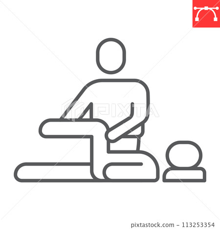 Physical therapy line icon 113253354