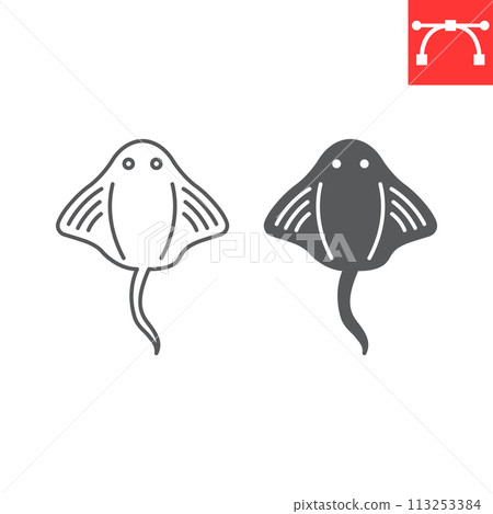 Crampfish line and glyph icon Crampfish line and glyph icon 113253384