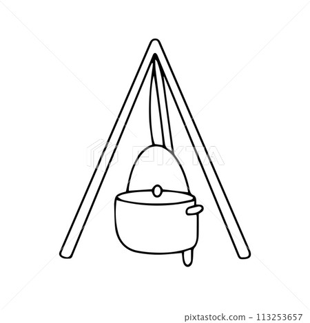 Hand drawn picnic, travel and camping theme. Vector illustration Hand drawn picnic, travel and camping theme. Vector illustration 113253657