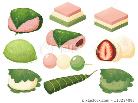 Spring Japanese sweets set 113254095