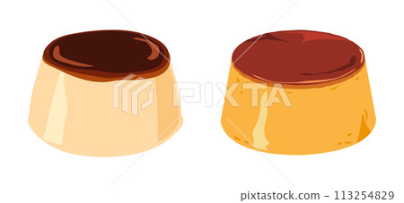 A set of soft pudding and custard pudding 113254829