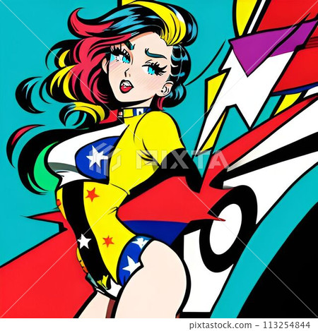 美式漫畫風格淑女 113254844