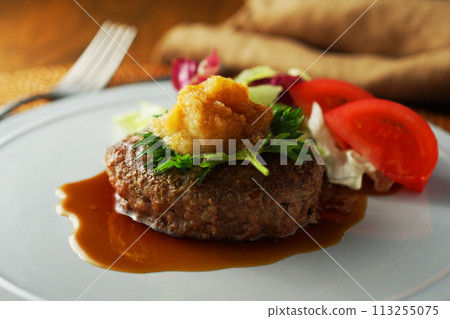 Japanese-style grated hamburger steak with homemade ponzu sauce Japanese-style grated hamburger steak with homemade ponzu sauce 113255075