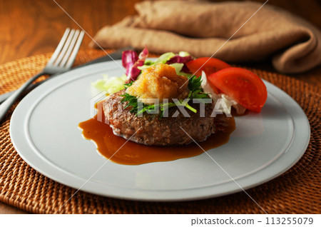 Japanese-style grated hamburger steak with homemade ponzu sauce Japanese-style grated hamburger steak with homemade ponzu sauce 113255079