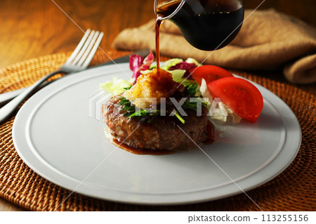 Japanese-style grated hamburger with homemade ponzu sauce Japanese-style grated hamburger with homemade ponzu sauce 113255156