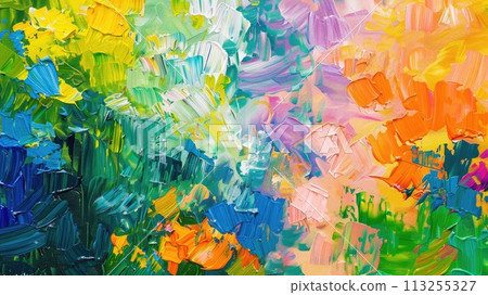 Spring flower oil painting abstract painting_2 Spring flower oil painting abstract painting_2 113255327