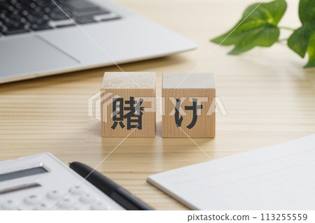 一塊積木，上面寫著“賭注” 113255559