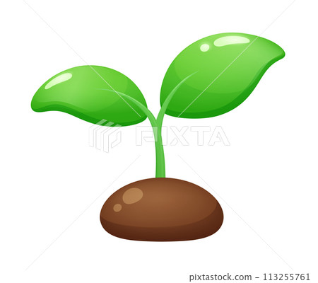 Three-dimensional cute plant bud illustration Three-dimensional cute plant bud illustration 113255761