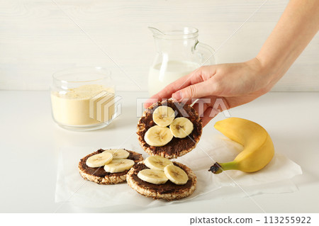 Tasty food with banana, concept of tasty food with banana Tasty food with banana, concept of tasty food with banana 113255922