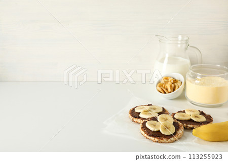 Tasty food with banana, concept of tasty food with banana 113255923
