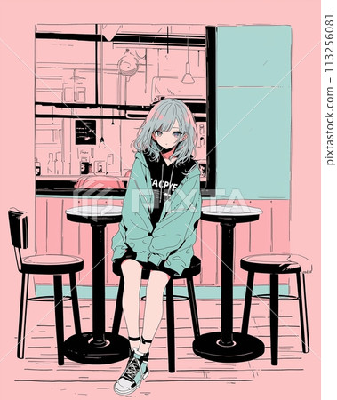 Cute girl illustration/full body "AI generated image" 113256081