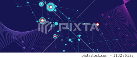 Abstract tech background. Futuristic technology interface for business and science presentation 113256182
