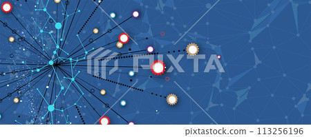 Abstract tech background. Futuristic technology interface for business and science presentation 113256196