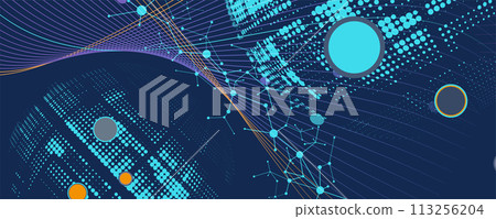 Abstract tech background. Futuristic technology interface for business and science presentation Abstract tech background. Futuristic technology interface for business and science presentation 113256204