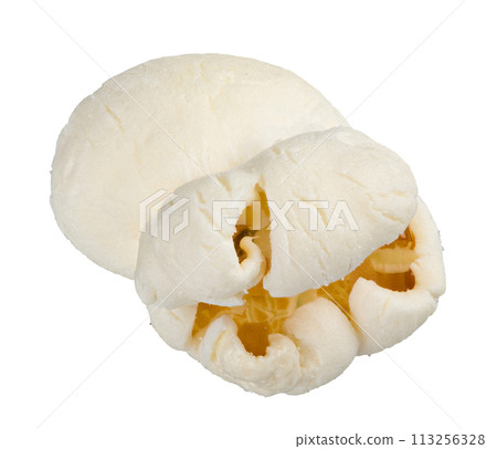 Single popcorn seed, macro shot isolated on white background 113256328