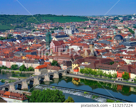 Looking down on the old town of Wurzburg, Germany from the Marienberg Fortress Looking down on the old town of Wurzburg, Germany from the Marienberg Fortress 113257224